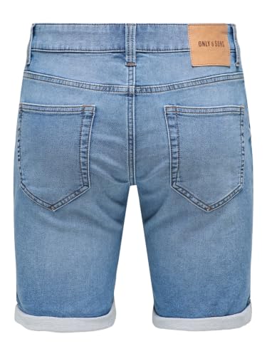 Thumbnail 3 de Only & Sons Pantalones Cortos para Hombre ONSPLY Vaquero Bermuda Blue Denim – XS