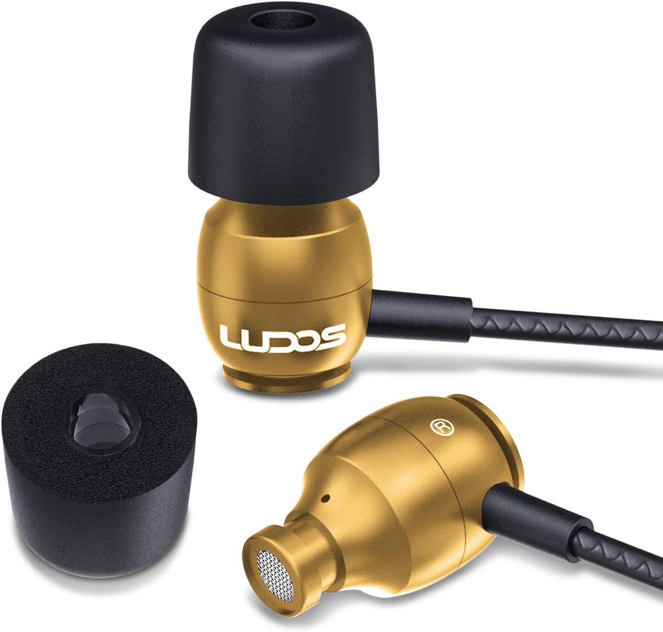 Thumbnail 6 de Ludos CLAMOR Wired Earbuds with Microphone & Call Control, Memory Foam Eartips (5 Year Warranty)