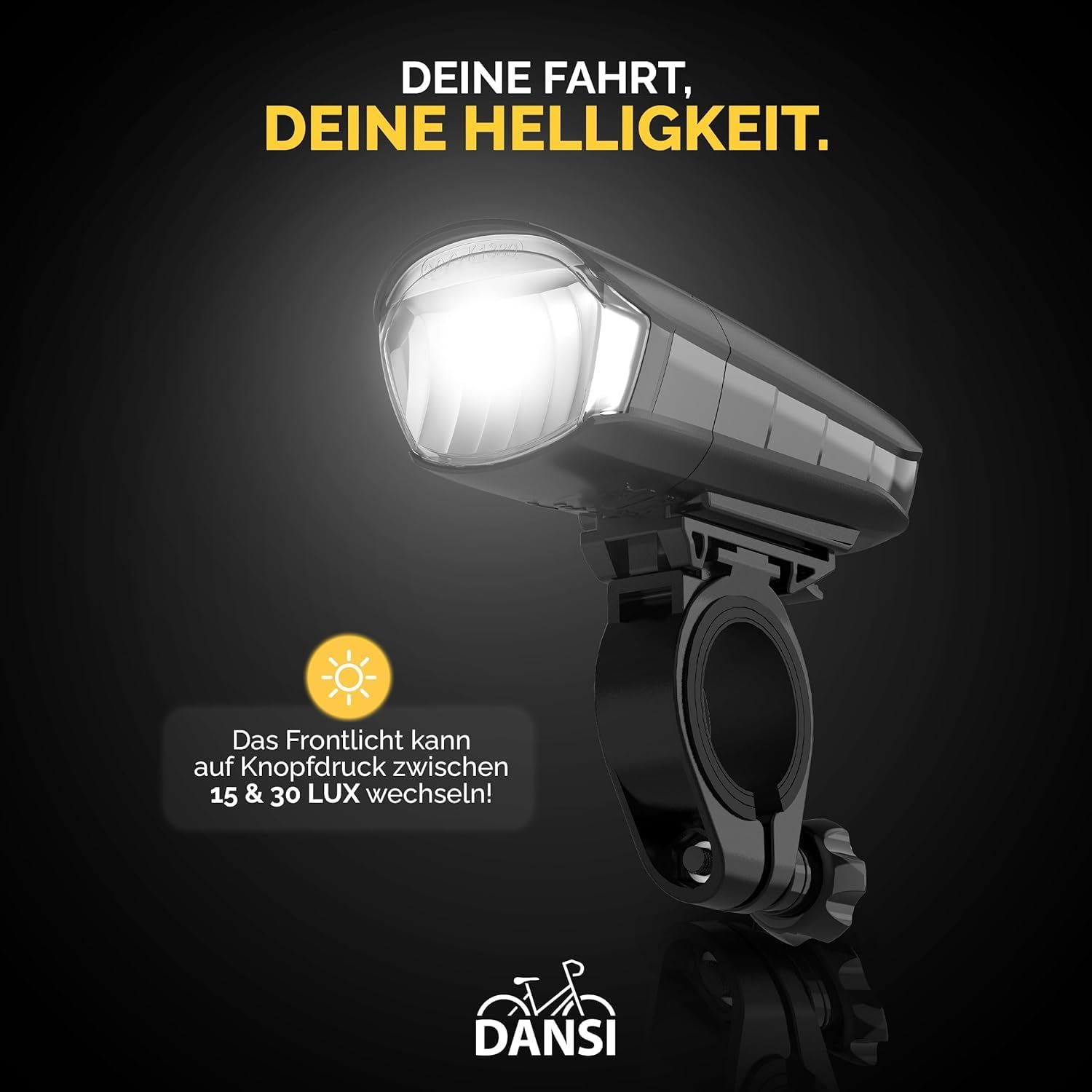 Thumbnail 4 de DANSI Fahrradleuchten-Set StVZO I LED-Fahrradlicht – Front und Rücklicht, 30/15 Lux