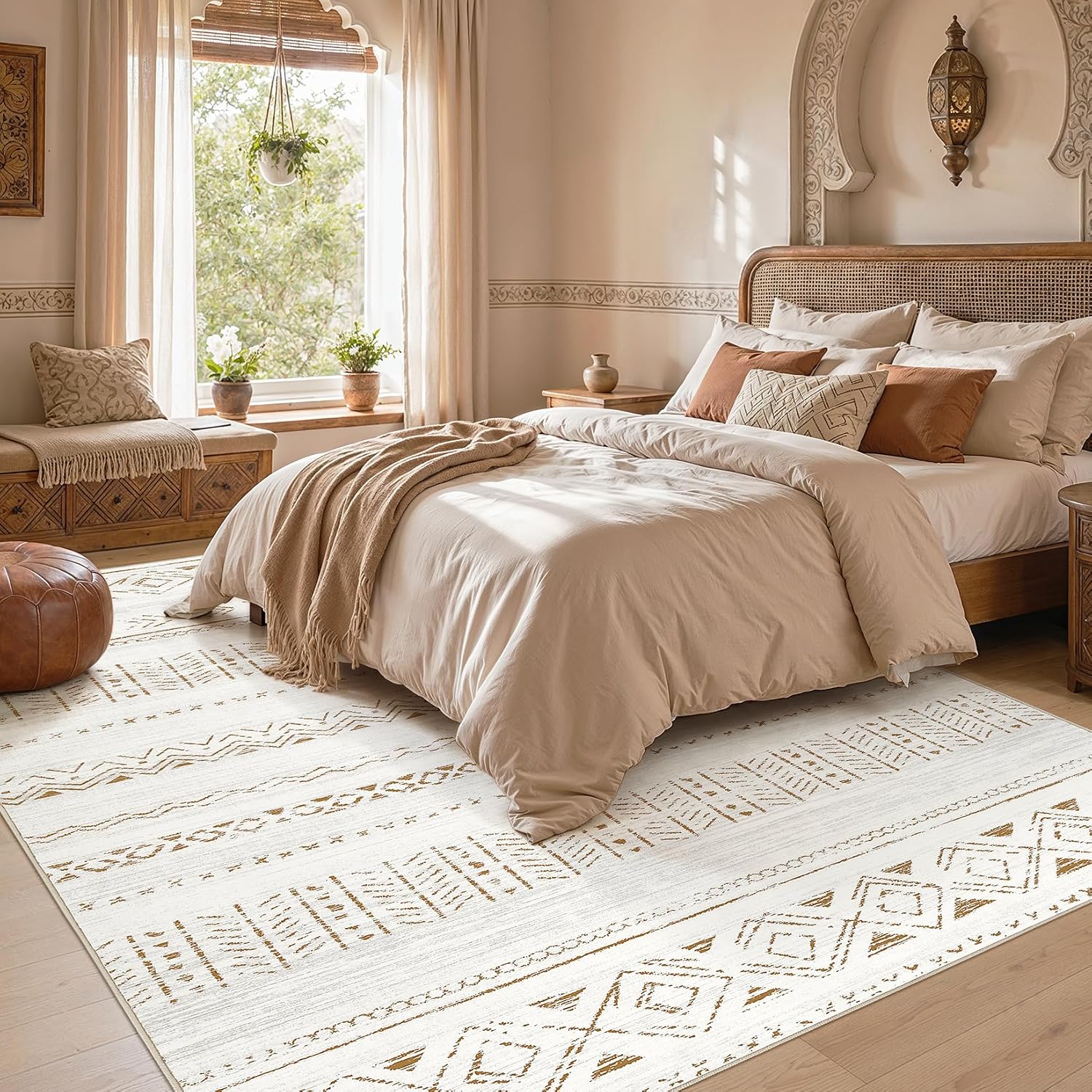 Thumbnail 5 de cotiled 8x10 Area Rug washable low pile 8'x10'