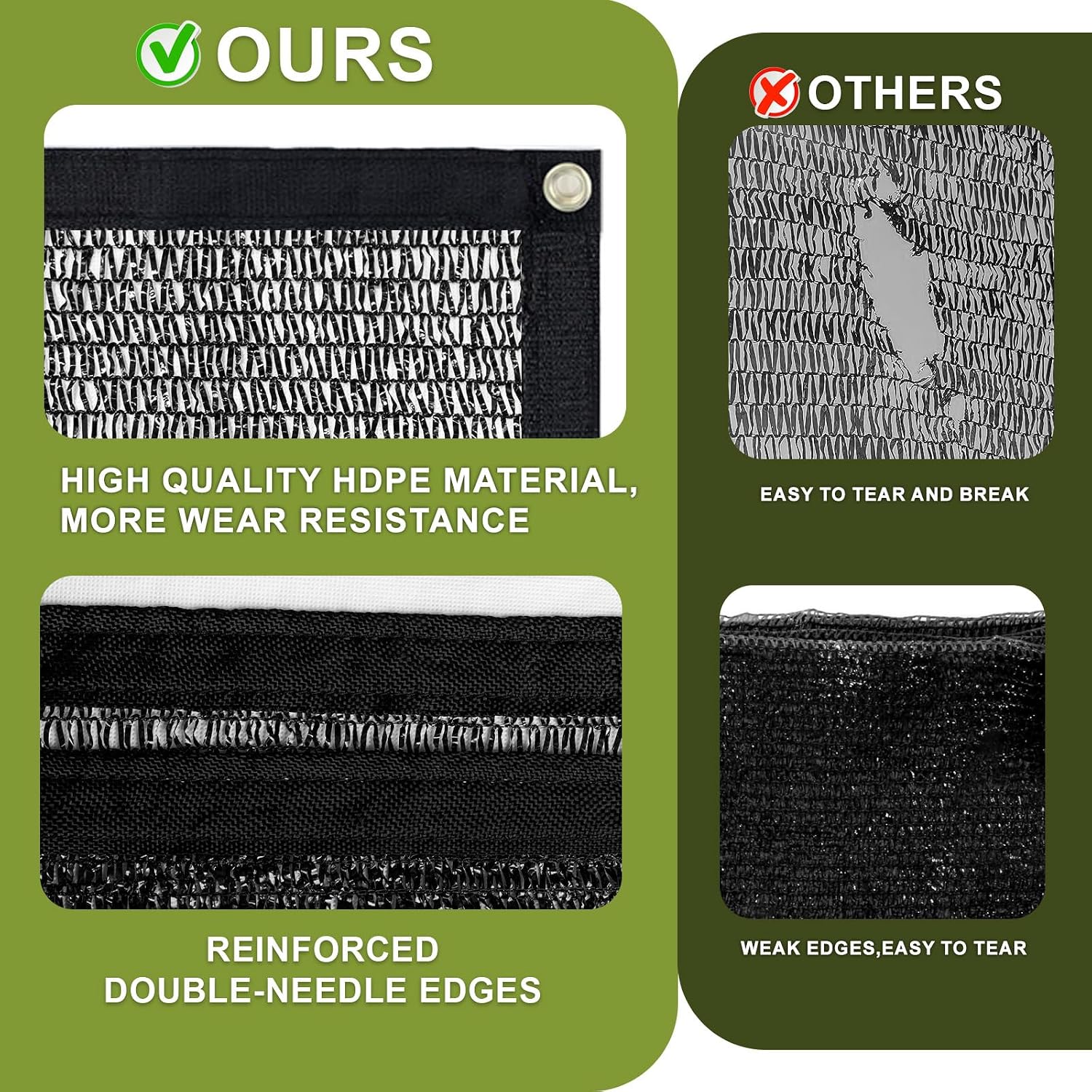 Thumbnail 4 de LOVE STORY 8x20FT Shade Cloth, 55% Black HDPE Mesh with Grommets