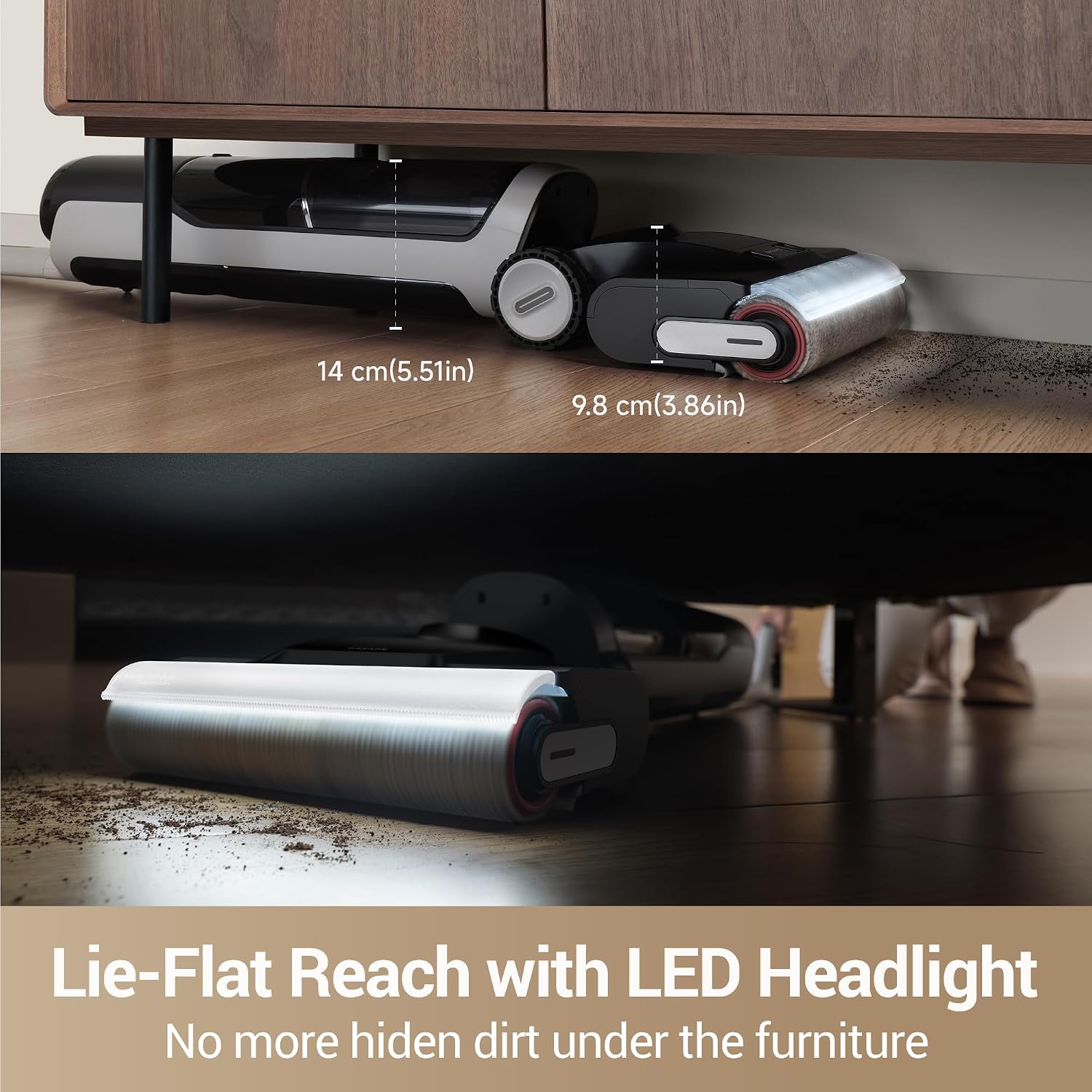 Detalle 2 de DREAME H14 Pro Wet-Dry Vacuum Mop, 180° Lie-Flat, 18,000 Pa Suction