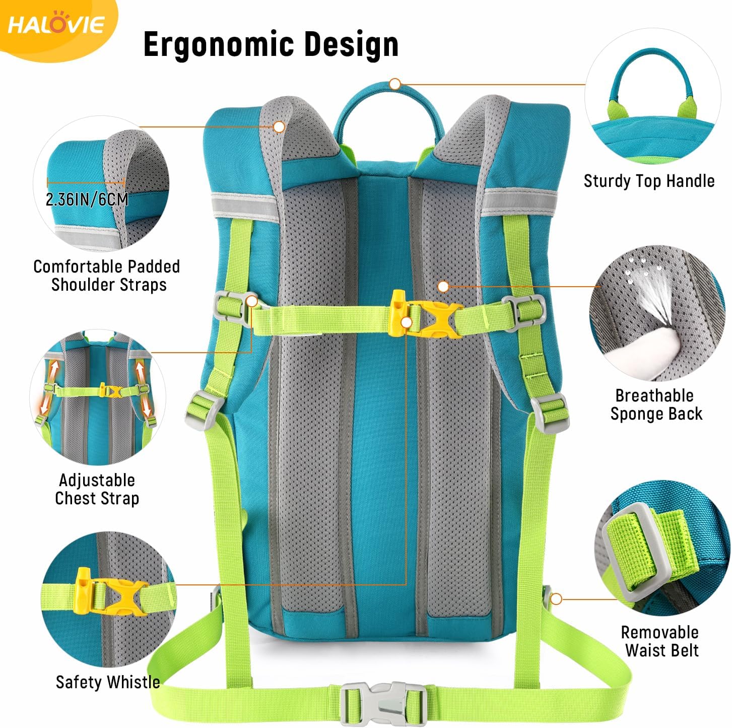 Thumbnail 3 de HALOVIE Kinderrucksack 12L Wanderrucksack