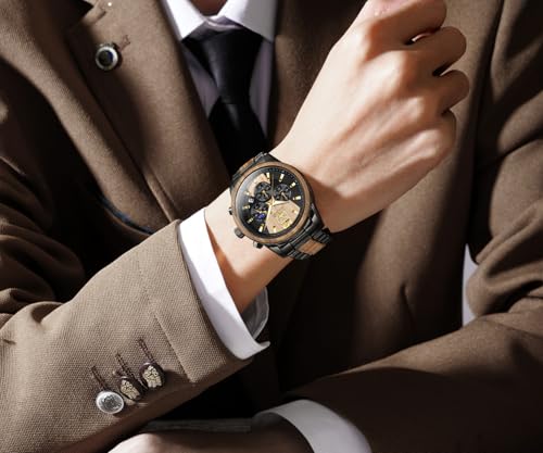 Thumbnail 3 de OLEVS Herren Uhr aus Echtholz Armband – Quarzwerk, 30 m wasserdicht, Edles Design