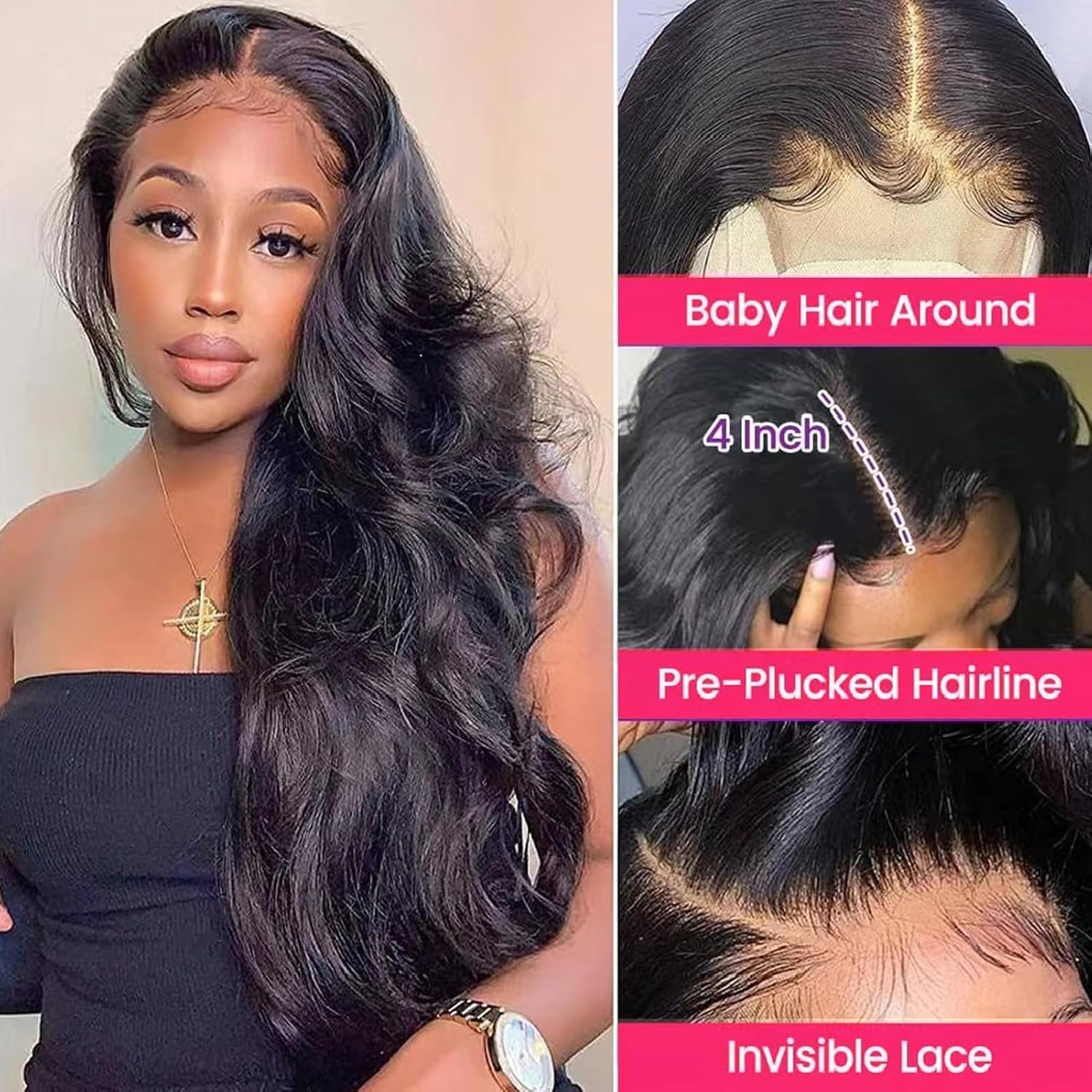 Thumbnail 4 de 12A Body Wave Bundles with Closure
