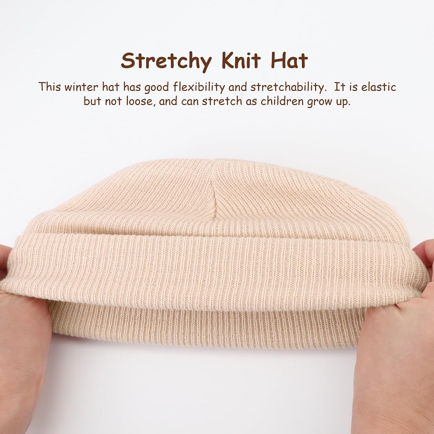 Detalle de DRESHOW Toddler Beanie Kids Winter Hat (soft knit, cotton blend) for 6 months–7 years