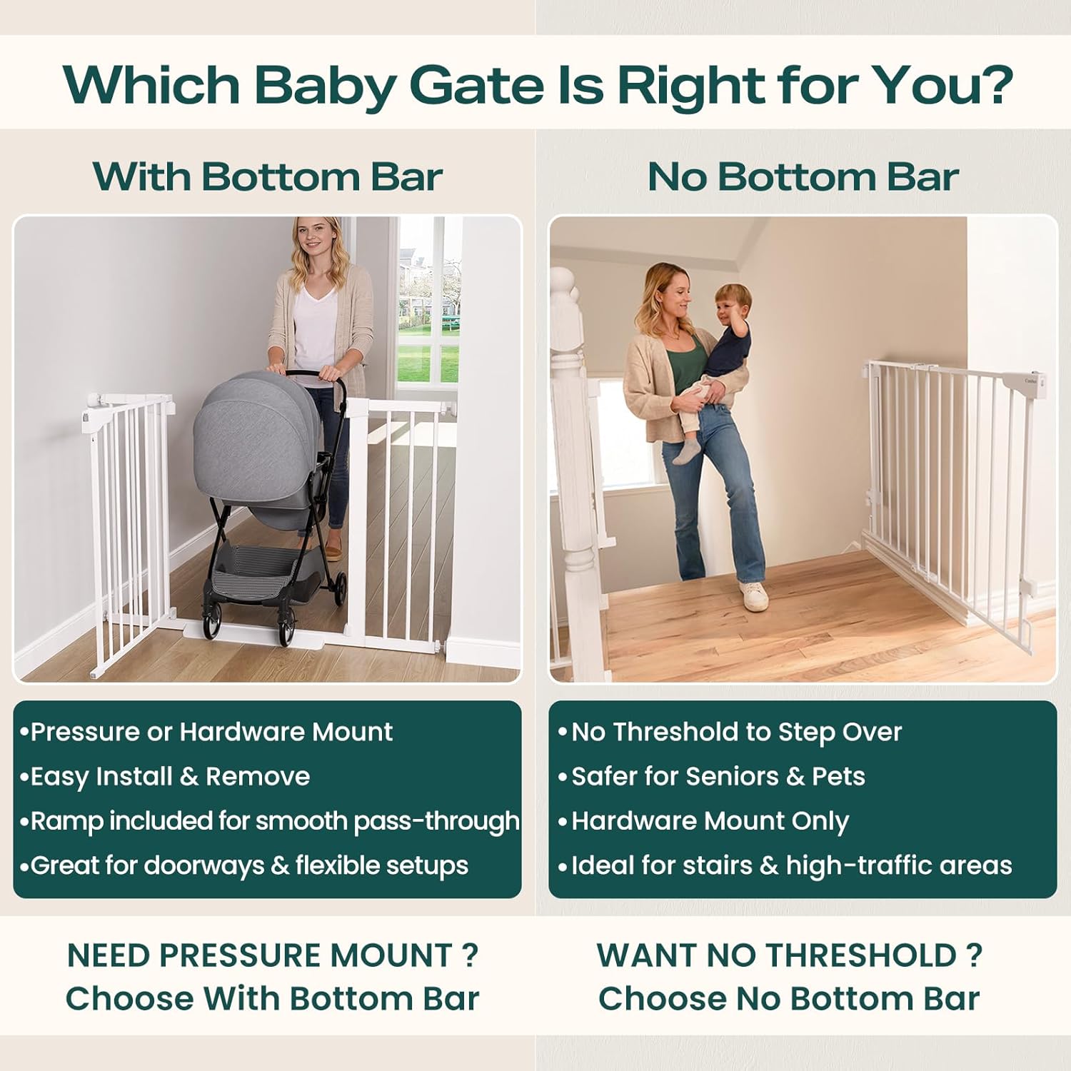 Thumbnail 1 de Cumbor 29.7-46" Baby Gate 30.5 in