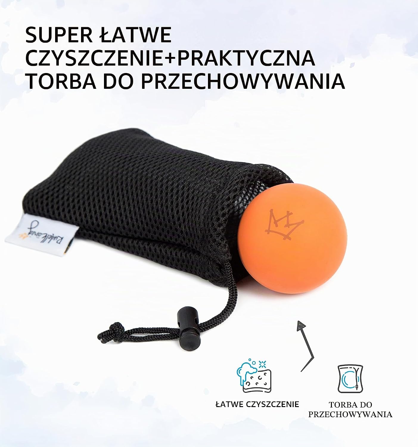 Detalle 1 de Rudelkönig piłka dla psa z naturalnego kauczuku, 6,5 cm, z torbą