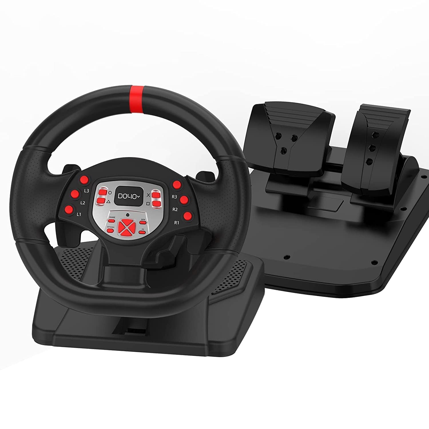 Thumbnail 1 de NBCP DOYO Gaming Lenkrad und Pedalen – 180° Lenkwinkel, Doppelmotor-Vibration, PC/Konsole kompatibel