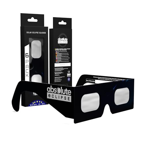 Detalle de Gafas Eclipse Solar Homologadas Absolute Eclipse ISO 12312-2 CE EPI | Pack 6