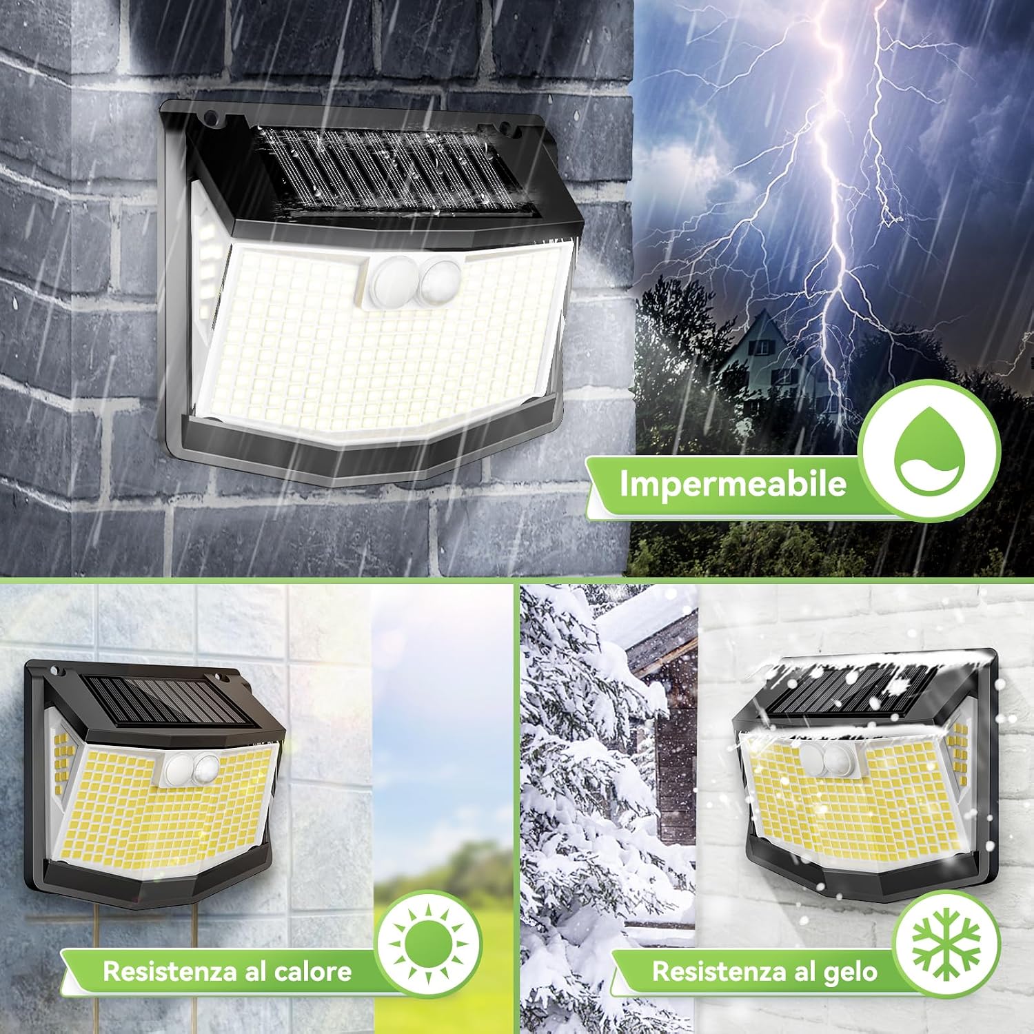 Detalle de Luci LED Solare Esterno Giardino CZHHMART 248 LED con Pannello Solare