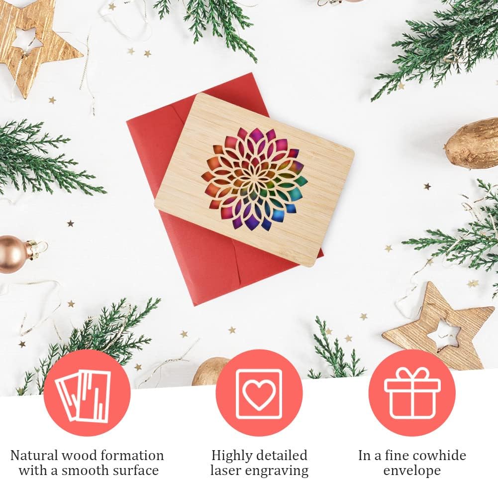 Thumbnail 3 de Vicloon Wooden Greeting Cards: Bamboo, sunflowers design, a timeless keepsake