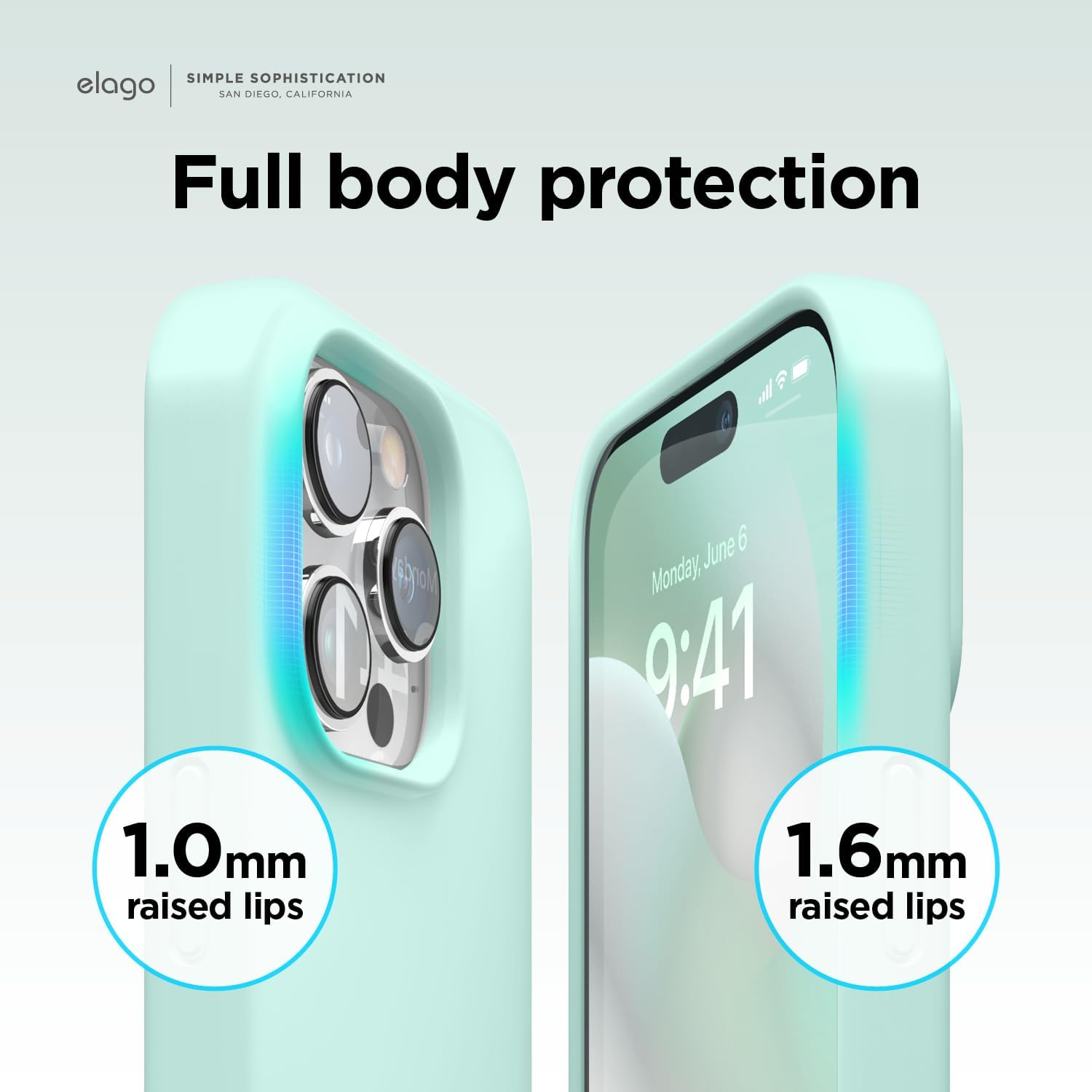 Thumbnail 5 de elago Liquid Silicone Case for iPhone 14 Pro (6.1") – 3-layer shockproof cover in Aqua Sky