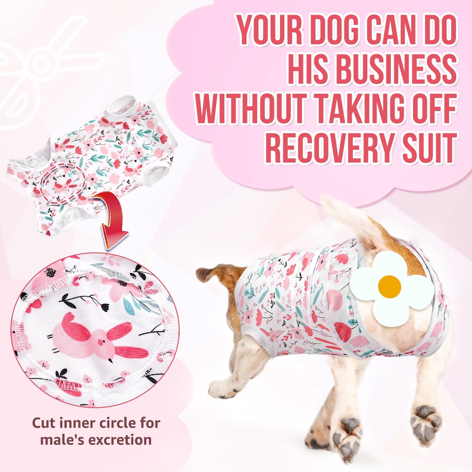 Detalle de Eyein Dog Surgery Recovery Suit XS — Post-Operative Bodysuit for Dogs