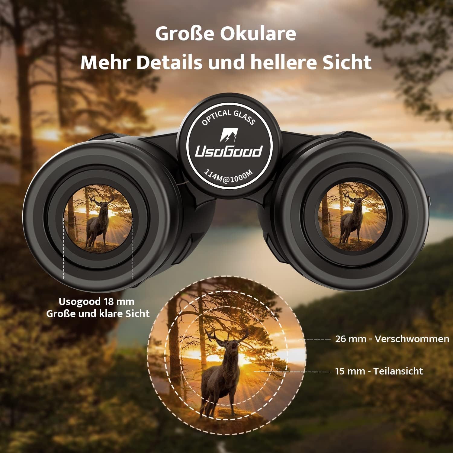 Detalle 2 de Usogood Fernglas 10x42 HD Vogelbeobachtung