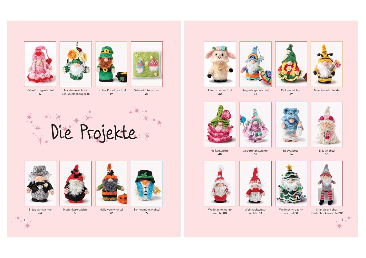 Detalle de Roliga tomtar att virka – virkbok med 20 figurer för året, jul och advent