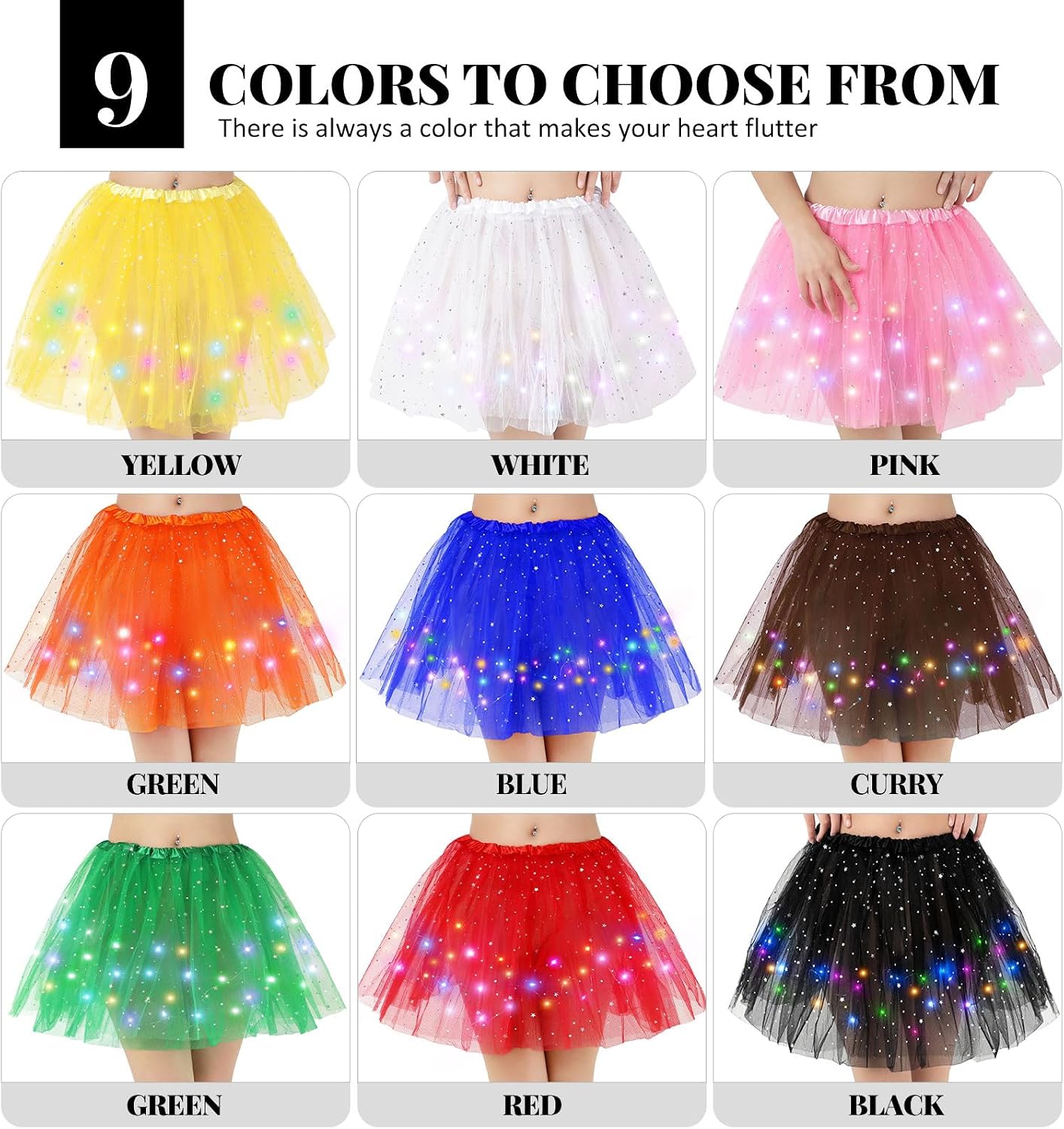 Detalle de Kefiyis LED Light Up Tutu Skirt for Women