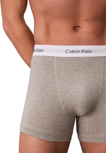 Detalle de Calvin Klein Herren 3er Pack Boxershorts Trunks Unterwäsche Mehrfarbig (Black/White/Grey Heather), Größe L