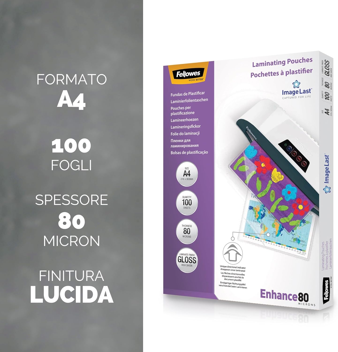 Thumbnail 1 de Pouches Fellowes A4 per plastificazione 160 micron