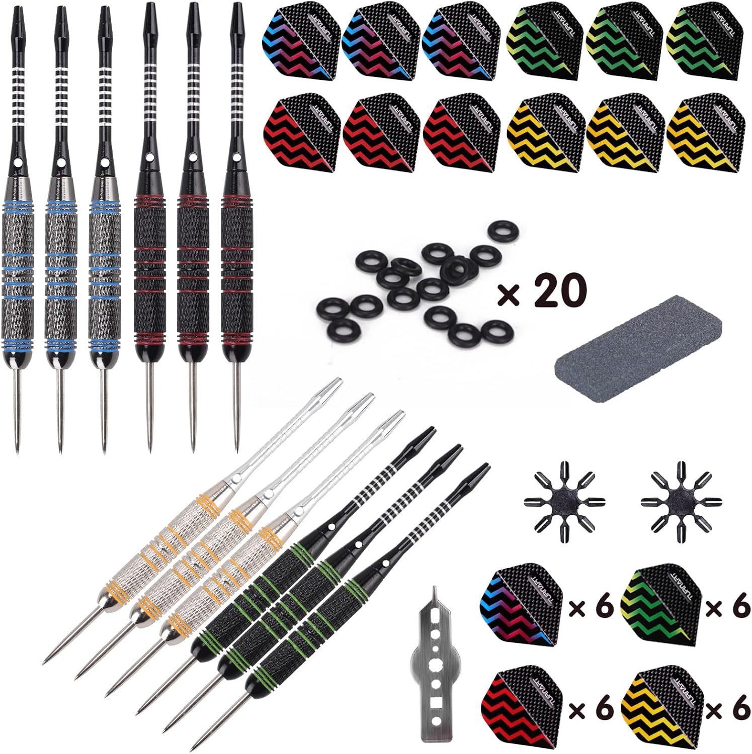 Thumbnail 2 de Turnart Dartpfeile Metallspitze – 12er Set, 24 g Profi Steel Pfeile (12 Aluminium-Schaft + 24 Flights)