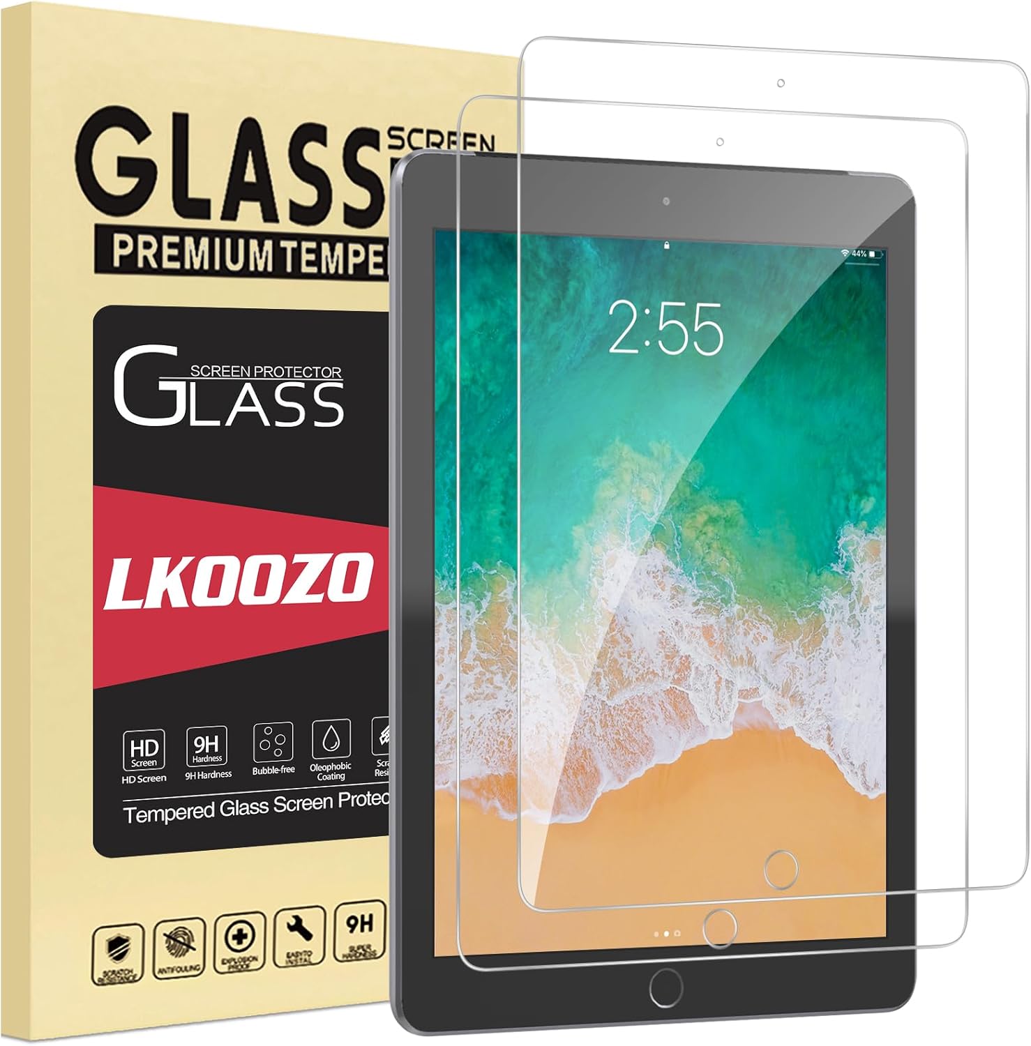 Thumbnail 6 de LKOOZO Tempered Glass Screen Protector for iPad 9th/8th/7th Gen (10.2-inch) with Installation Frame – 2 Pack