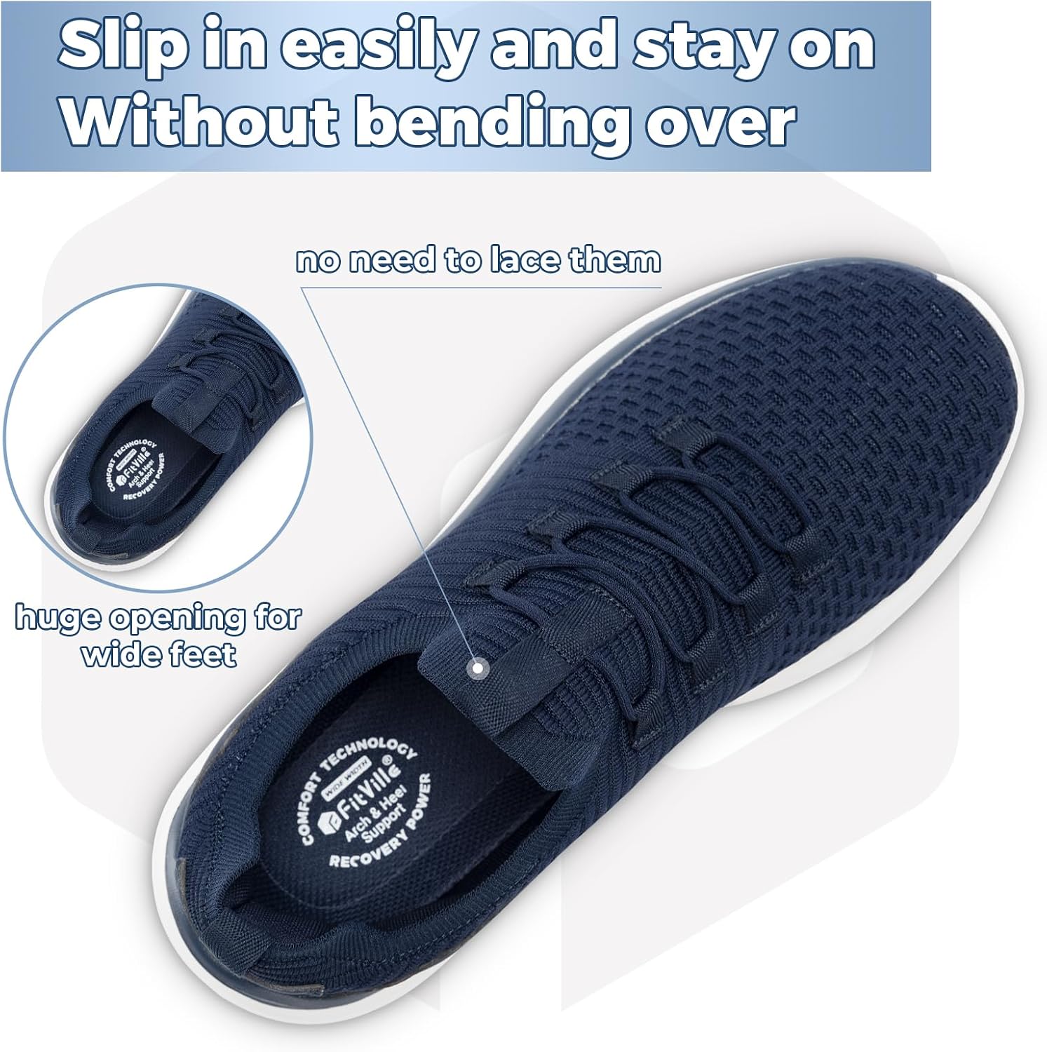 Detalle 2 de FitVille Slip On Sneakers Herren