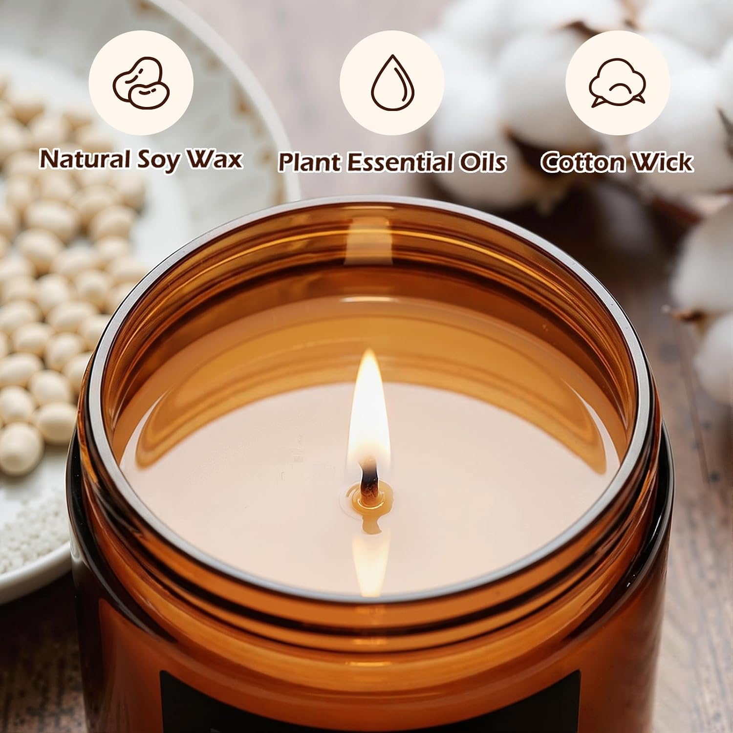 Detalle 2 de DL DREAMY DEWLA D009-7 Soy Candle Set, 4 Tropical Scents in Glass Jars