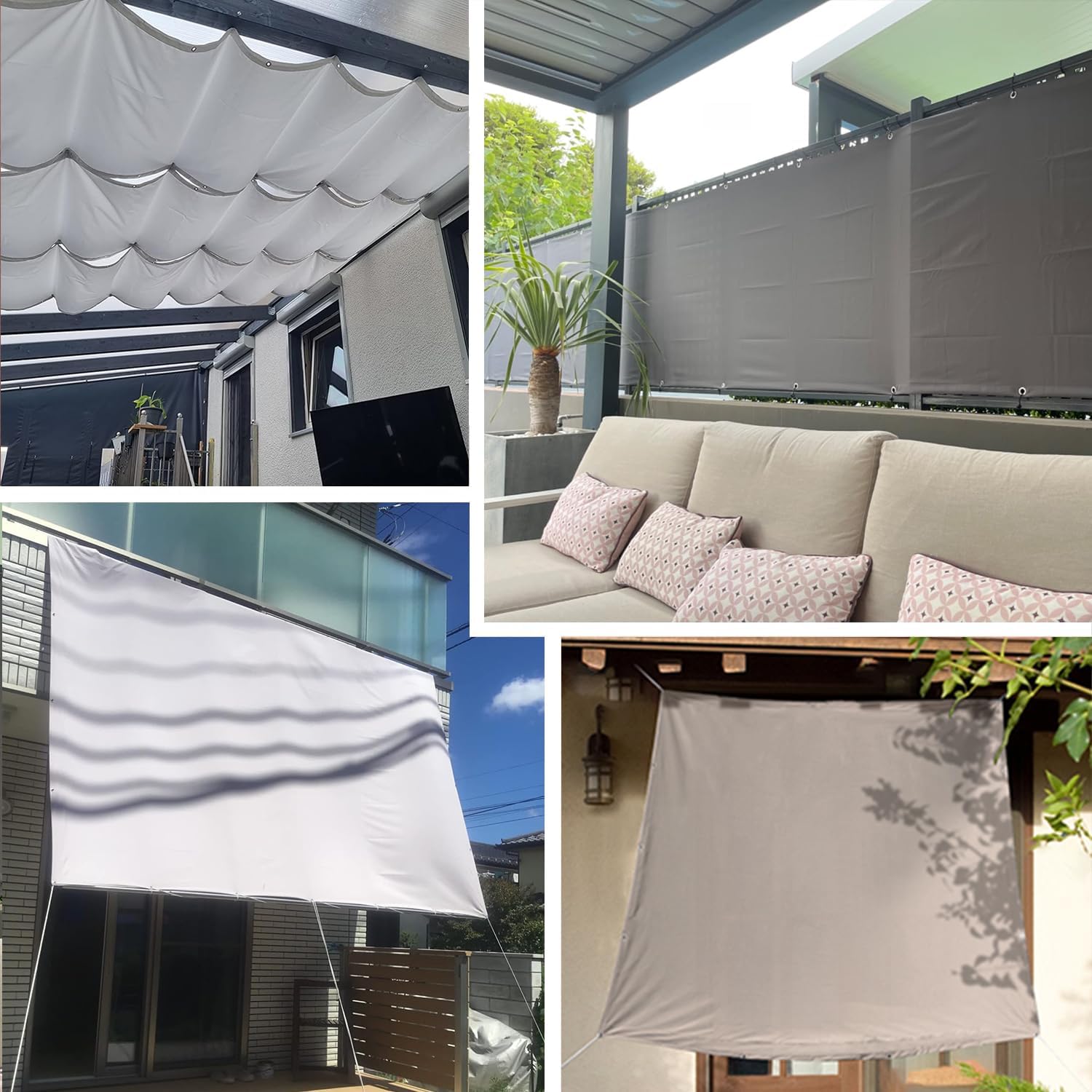 Thumbnail 2 de Sonnensegel wasserdicht 1,5x2 m – UV-Schutz und Wetterschutz Markise mit Ösen und Kordel (Khaki)