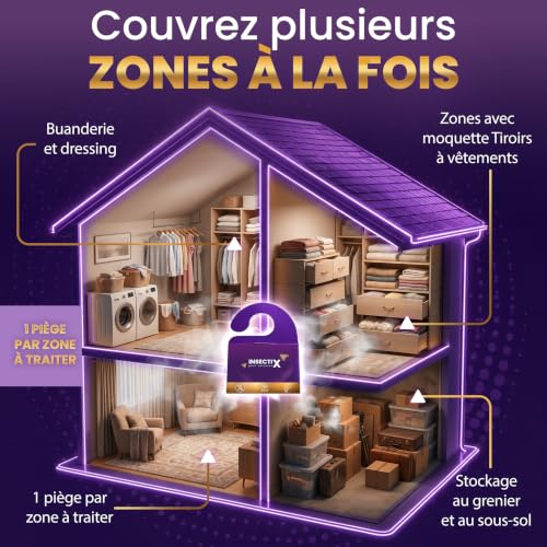 Detalle de INSECTIX PEST SOLUTION pièges à mites textiles, lot de 6