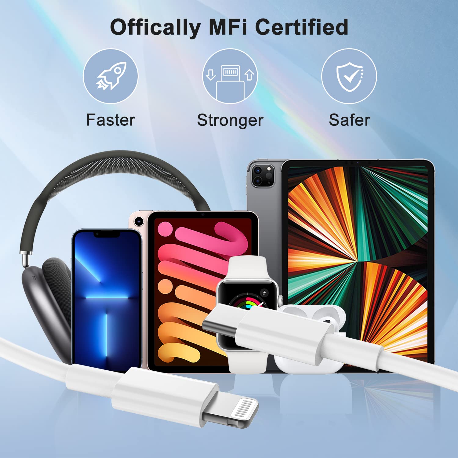 Thumbnail 5 de TUMABER USB‑C auf Lightning Kabel (2er Pack, 3 m) – Apple MFi zertifiziert für iPhone Schnellladung