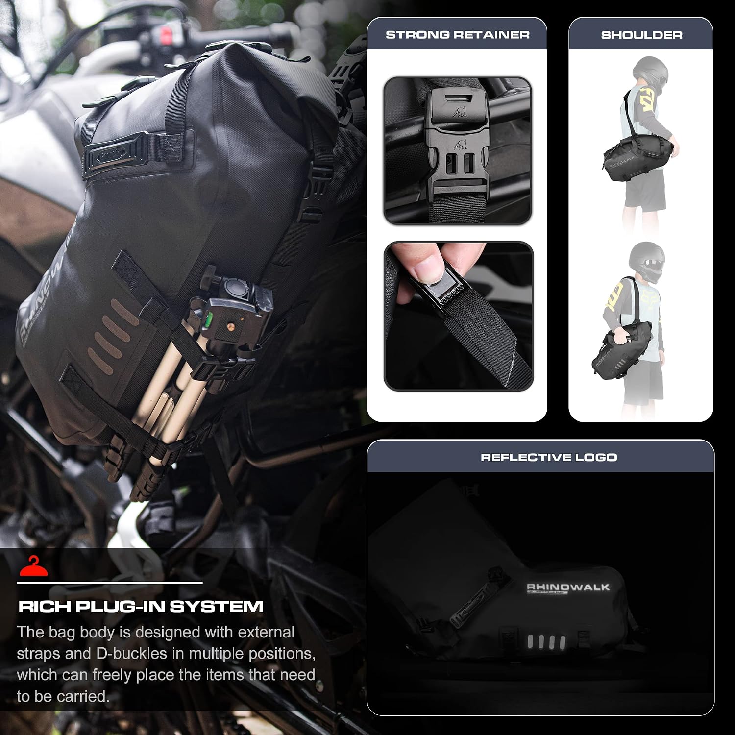 Thumbnail 3 de Rhinowalk Motorcycle Saddle Bags 28L