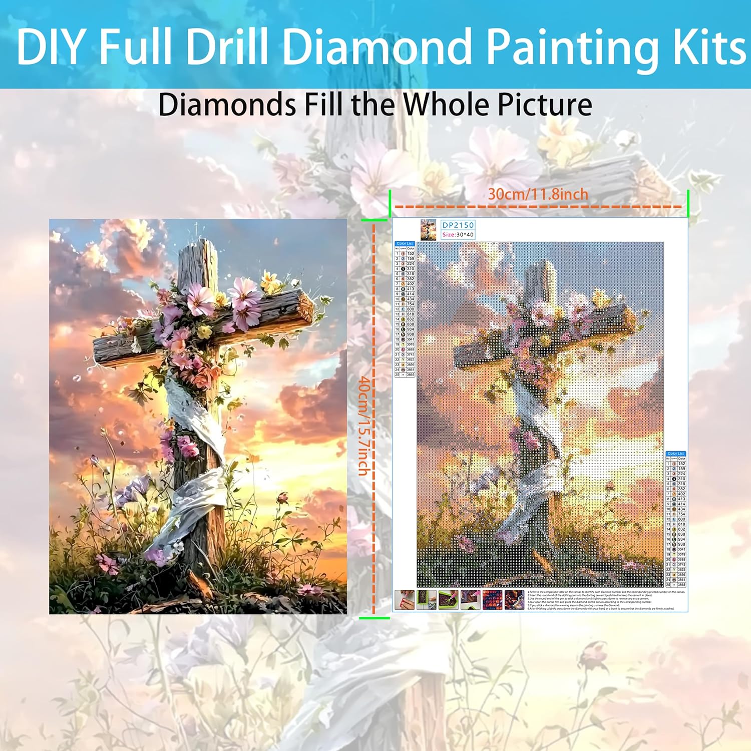 Detalle de Diamond Painting Kit 12 x 16 Inch