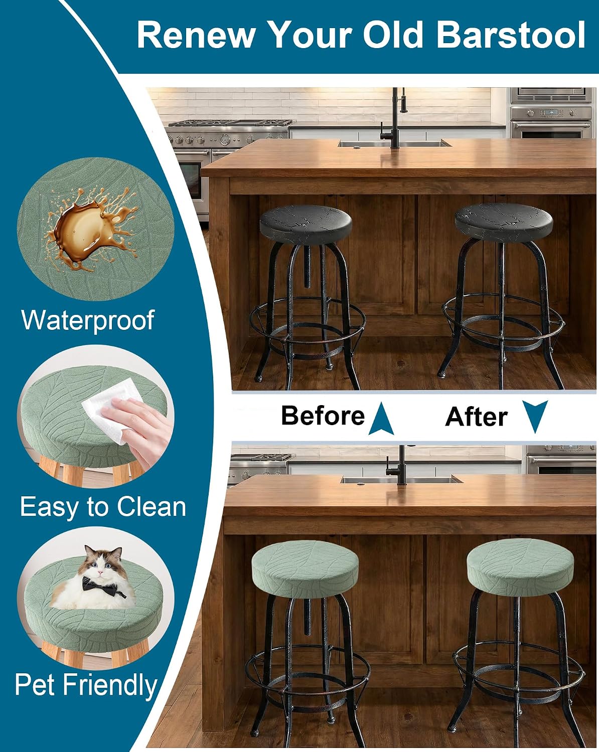 Detalle 2 de CRFATOP Bar Stool Covers, Medium