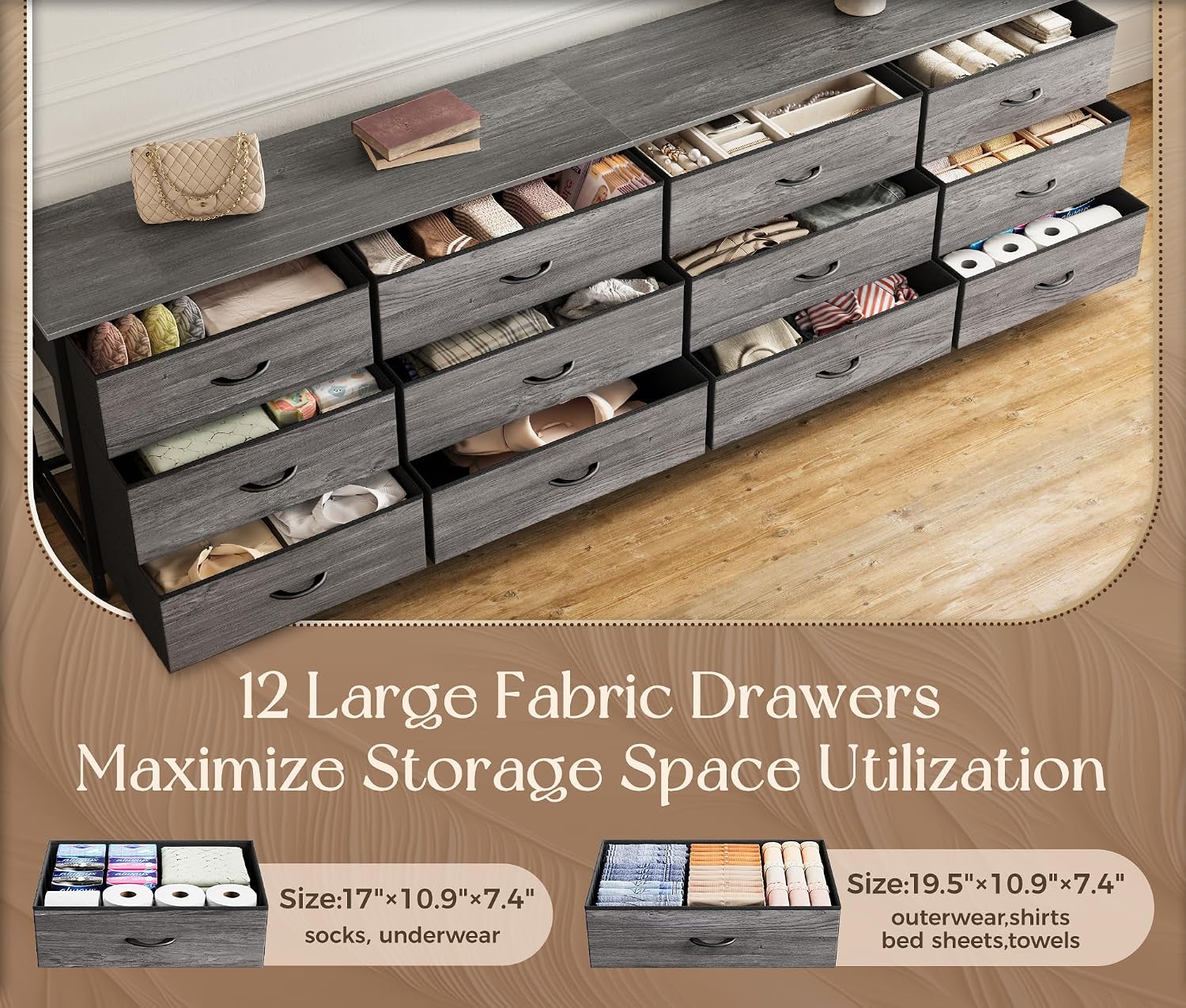 Thumbnail 5 de Huuger Fabric Dresser, 12 Drawers