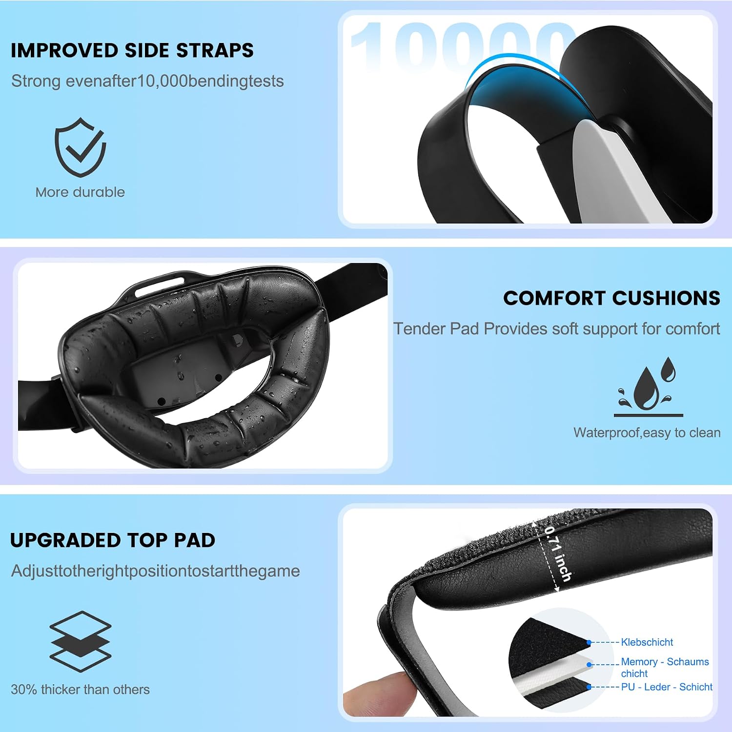 Thumbnail 5 de VR Headstrap Compatible for Quest 3S/Quest 3/Quest 2 – Adjustable Comfort Head Strap with Enhanced Support
