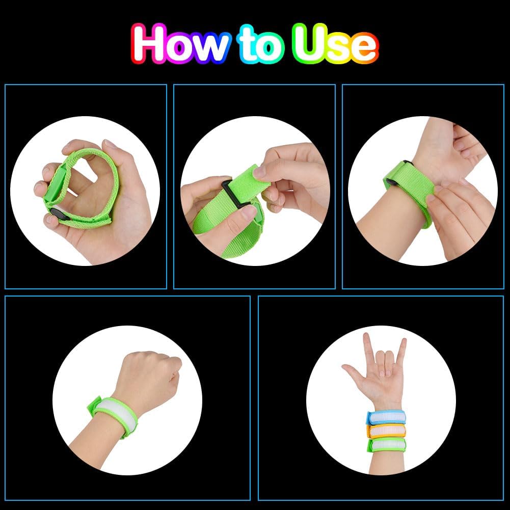Thumbnail 3 de Ainiv led-armbanden met 3 standen, reflecterende band en nylon