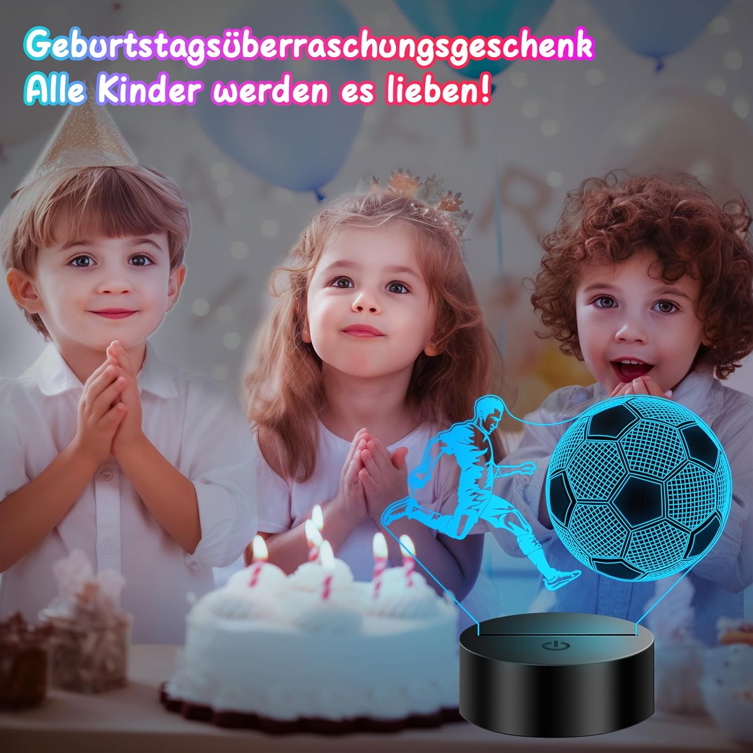 Thumbnail 4 de Polemera Fußball Nachtlicht 3D mit 16 Farben