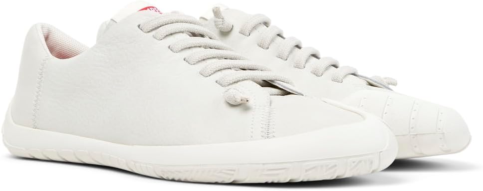 Detalle de Camper Peu Path+ K201940 Basket Donna — Bianco Naturale, pelle e suola in gomma