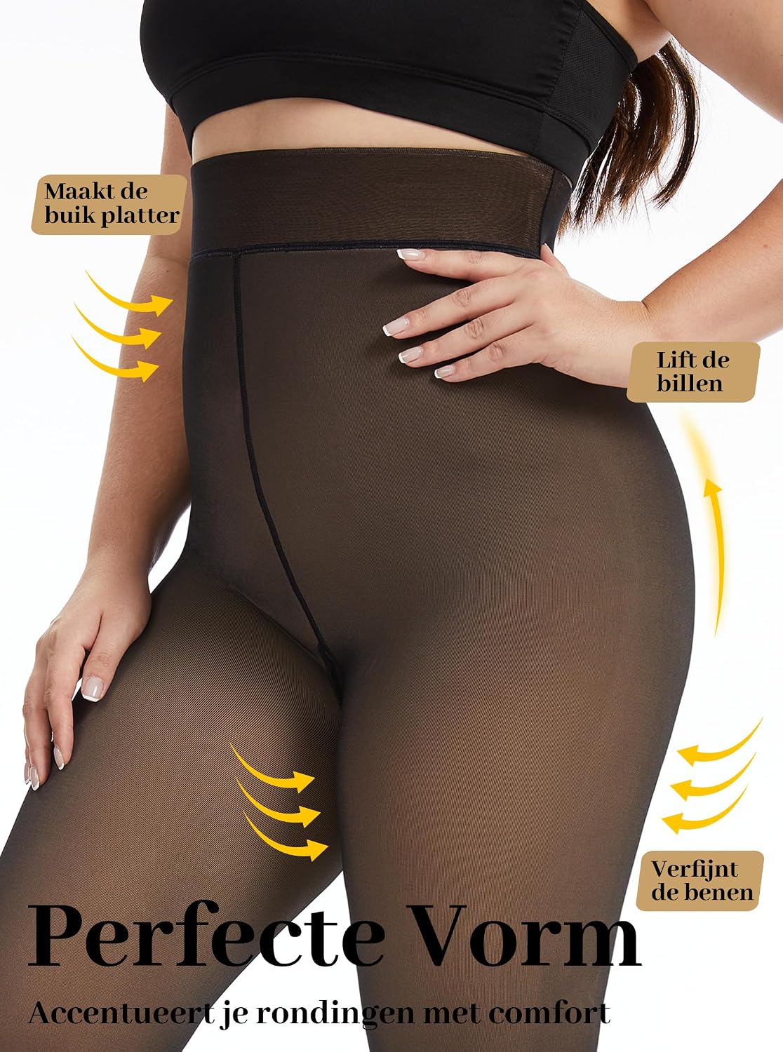 Detalle 1 de ZFSOCK Thermo Panty Dames Winter met fleecevoering, stretch en plus size