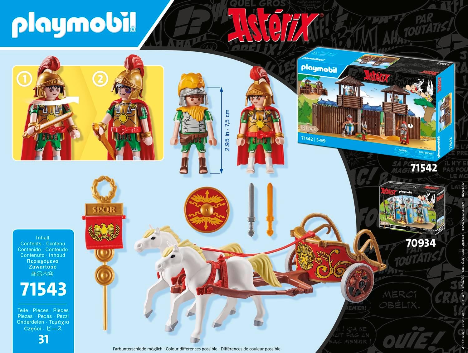 Detalle de PLAYMOBIL Asterix 71543 Biga Romana: Viaggio Epico per bambini dai 5 Anni