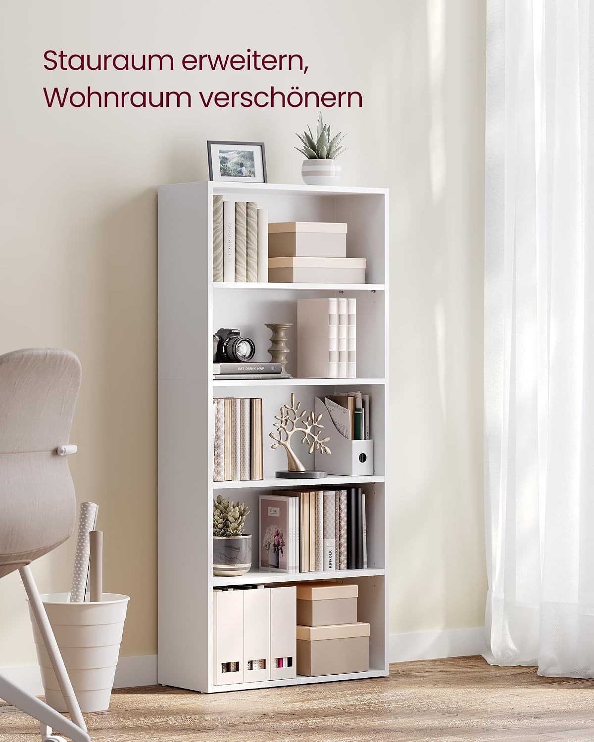 Detalle de VASAGLE Bücherregal LBC165T14 mit 5 Ebenen