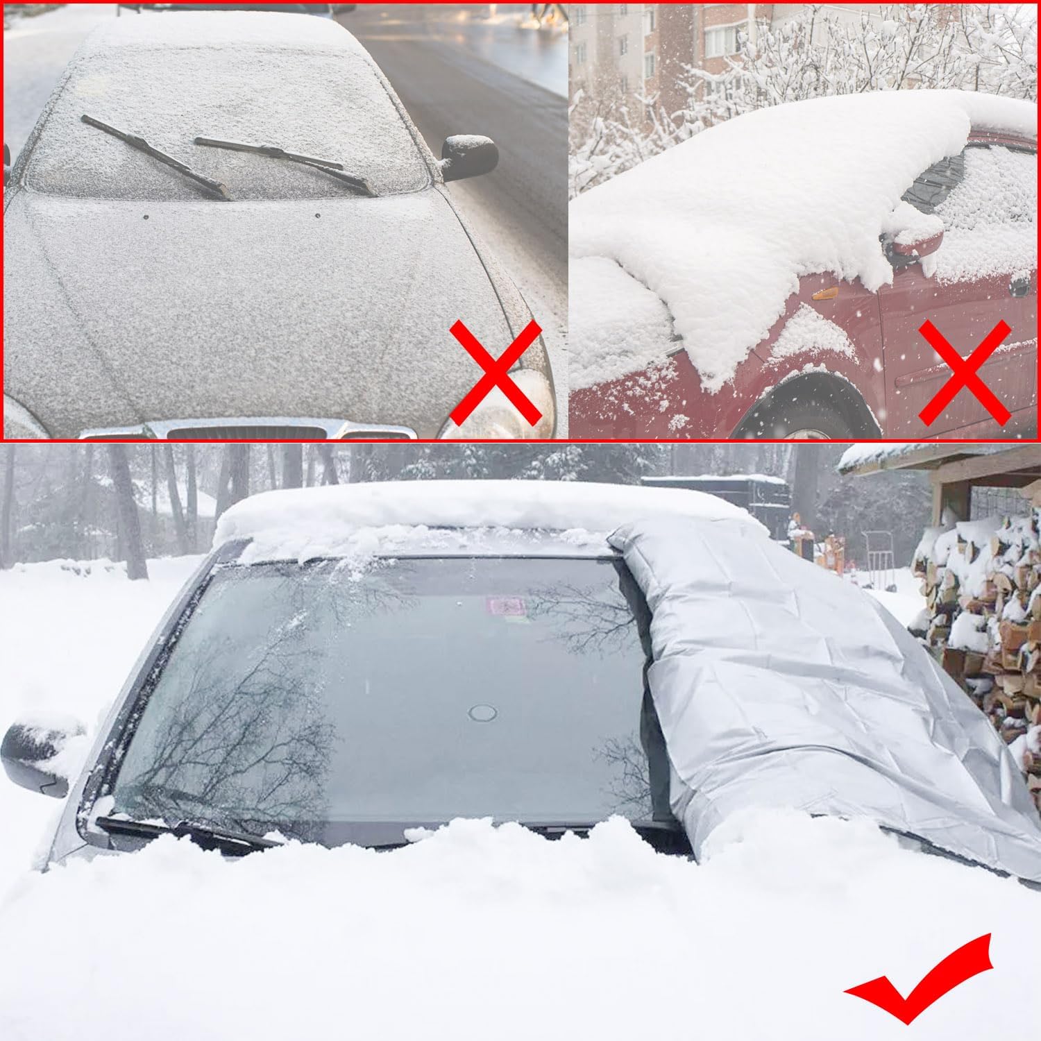 Thumbnail 6 de BOOSHMall Windschutzscheibenabdeckung faltbar (150 x 100 cm) gegen Frost, Schnee, Sonne und UV