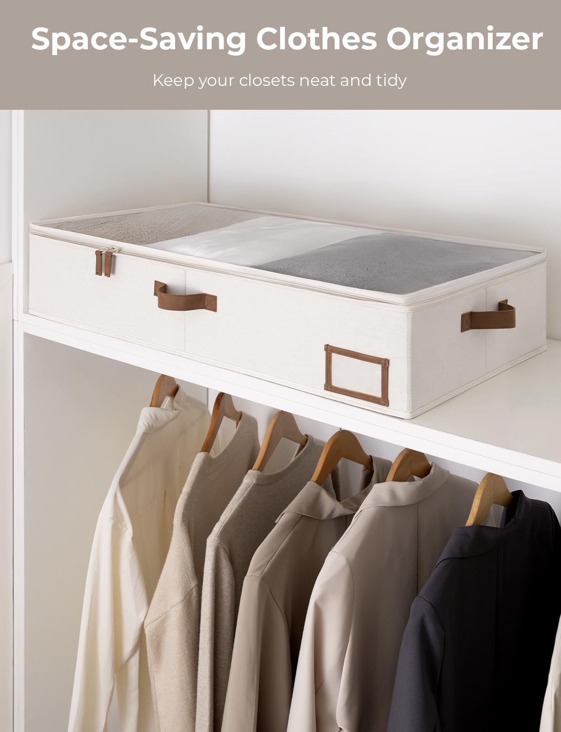 Thumbnail 5 de StorageWorks Underbed Storage Boxes with Lids (Large, Ivory White) — 2-Pack