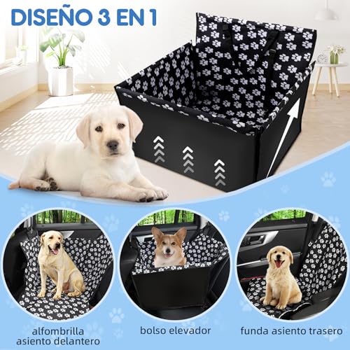 Detalle 2 de Asiento Coche para Perro Wimypet 68x57x33 cm – Impermeable y con Cinturón de Seguridad