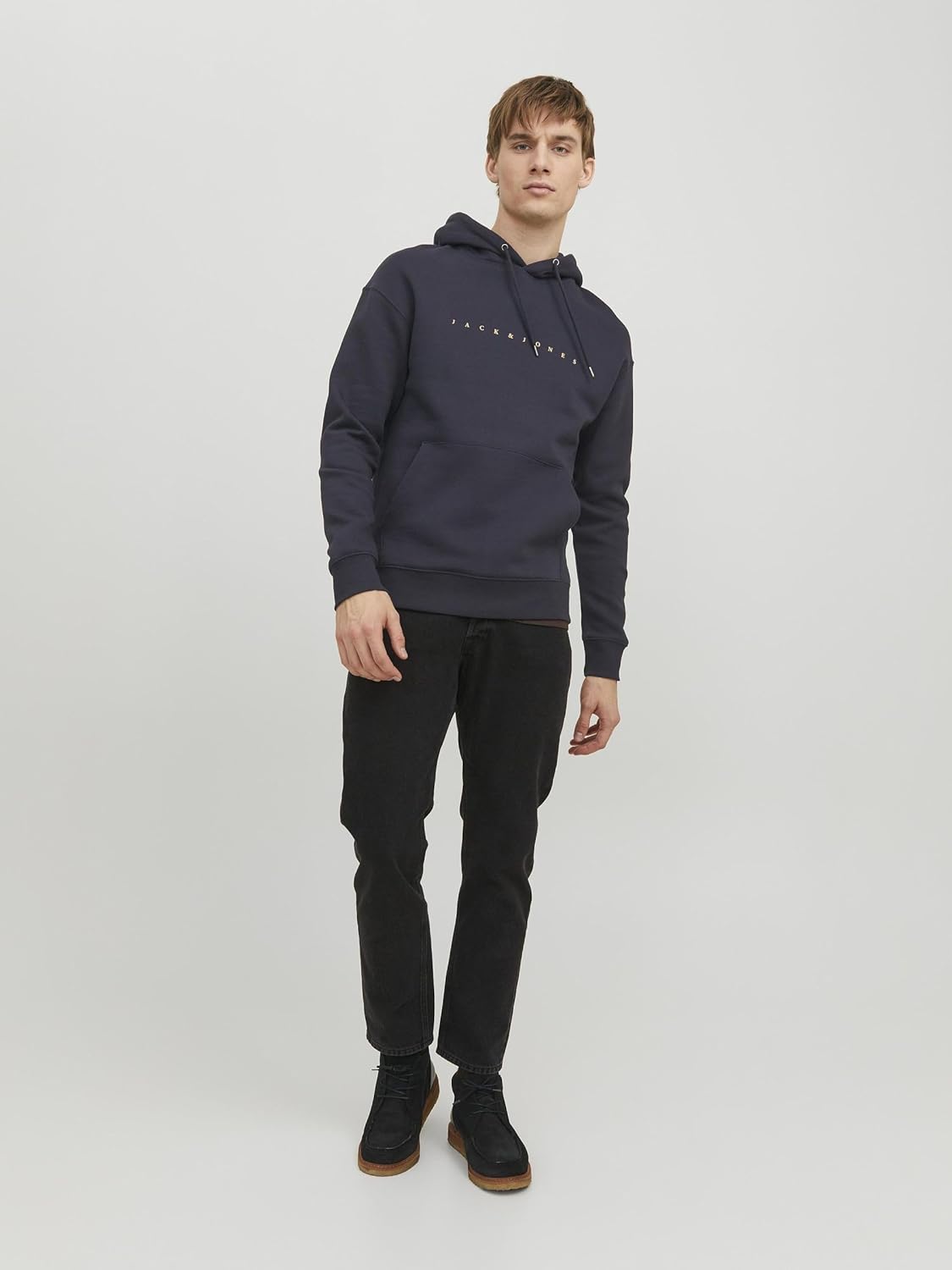 Detalle 2 de Jack & Jones JJestar JJ Sweat Hood Noos: felpa con cappuccio da uomo, comfort casual