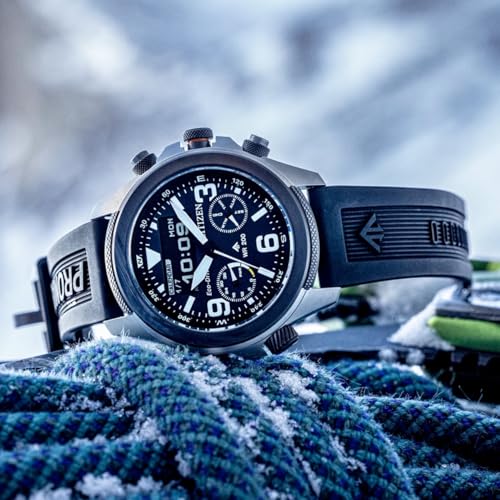 Detalle de Citizen Eco-Drive JV1007-07E Herrenchronograph – zuverlässiger Allrounder mit Schwarz-Display