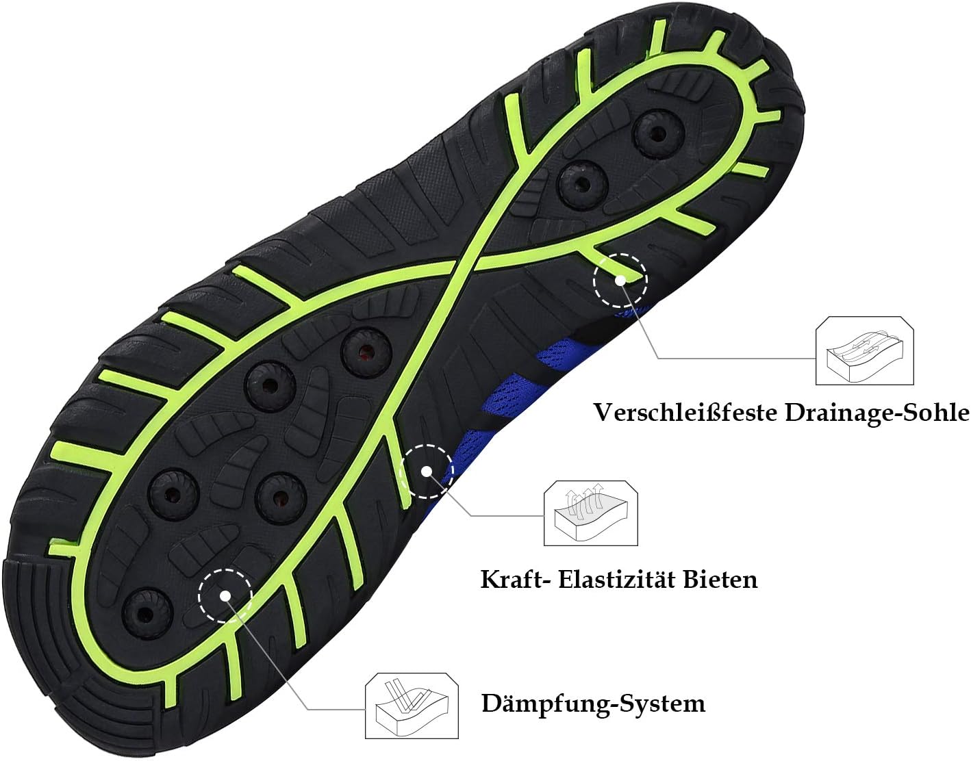 Thumbnail 4 de Saguaro Chaussures Aquatiques Homme/Femme Antidérapantes, Séchage Rapide, 7/9 Trous de Drainage – GR.35-48