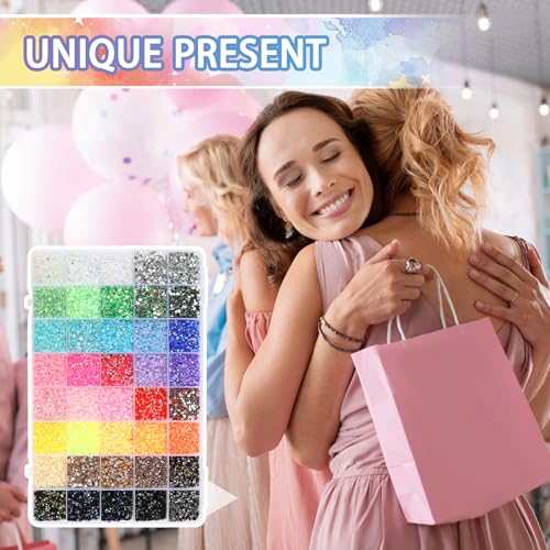 Detalle de CAMETNG 32000 Pcs Bedazzling Kit, 40 Colours, 3mm Resin Rhinestones for Nail Art and Craft