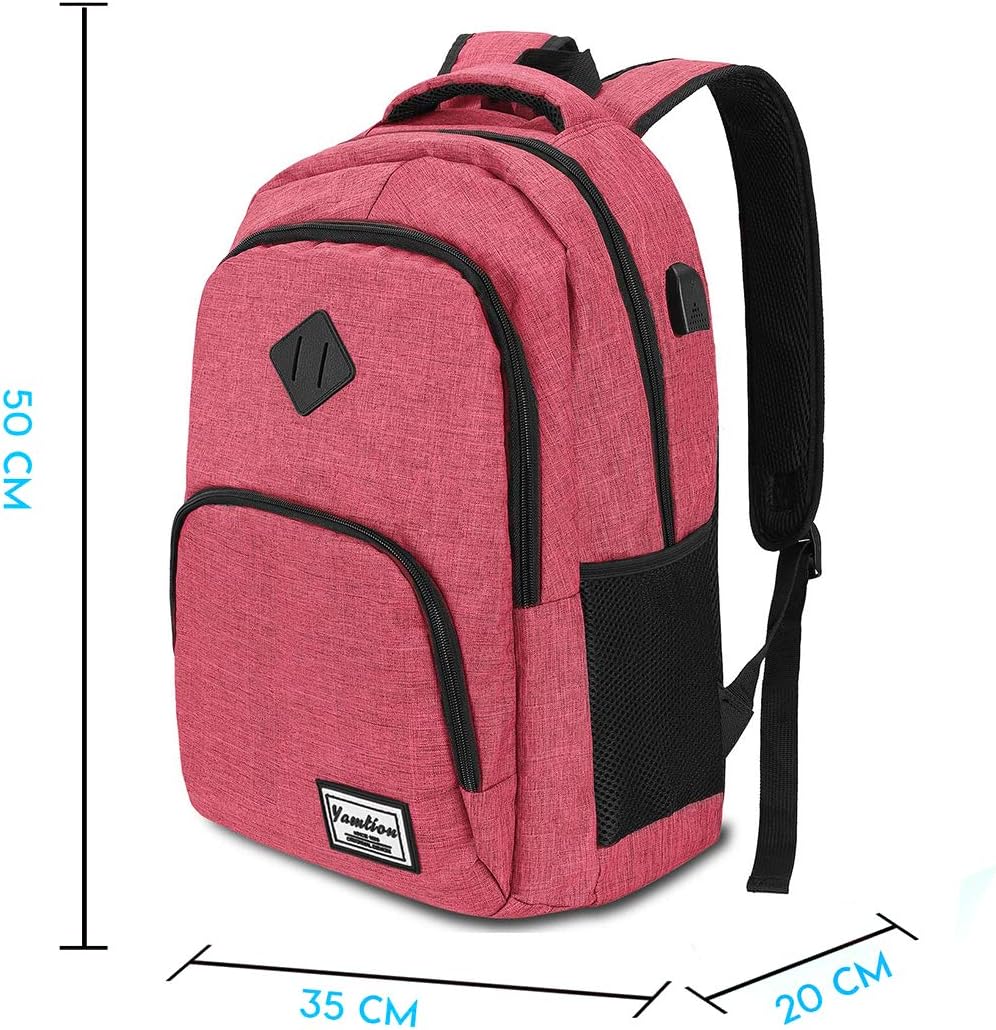 Detalle de YAMTION Rucksack Laptop 35L – Damen, USB-Ladeanschluss, Oxford, 35x20x50 cm