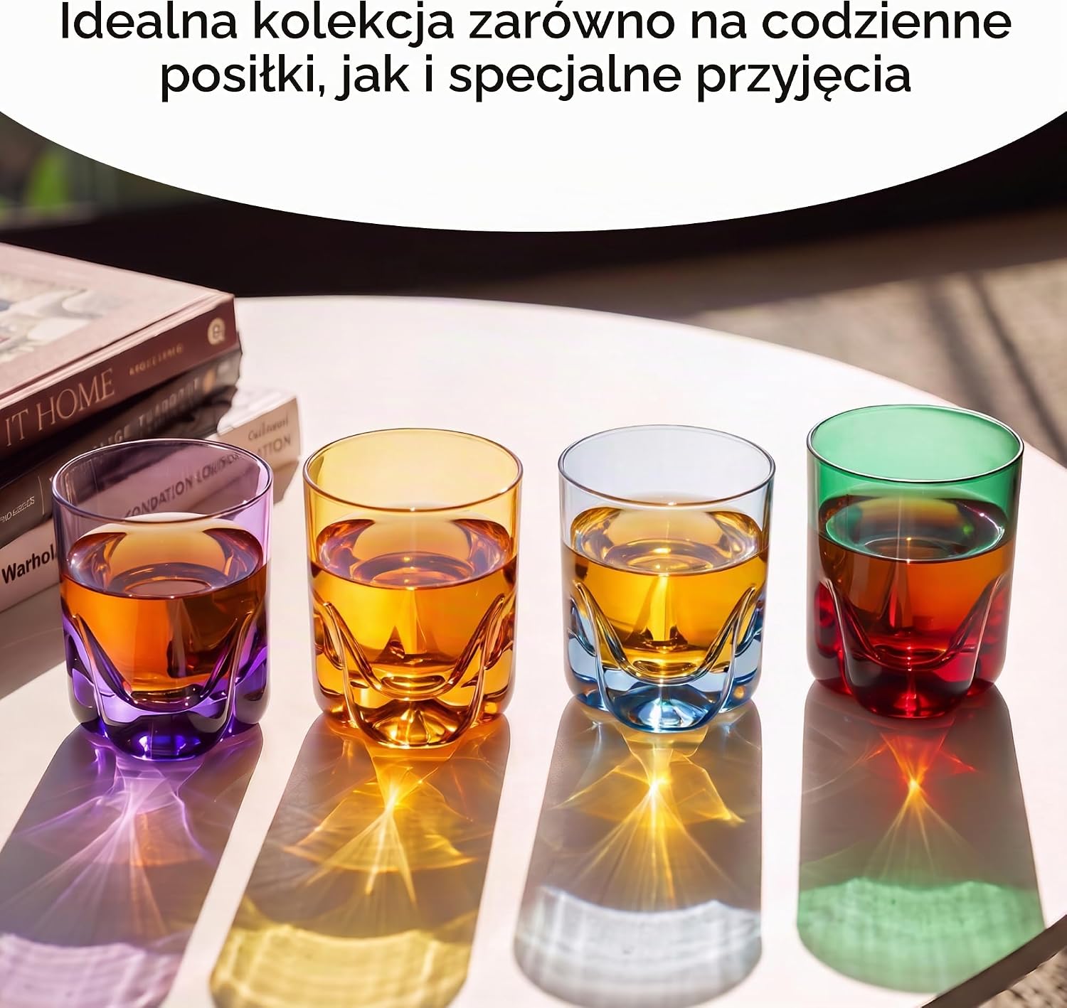Thumbnail 4 de KROSNO Aurora – kolorowe szklanki do whisky, 4 × 250 ml, ręcznie malowane